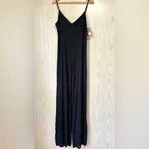 Naked Wardrobe Black Jumpsuit with gold embellishments Size L NWT